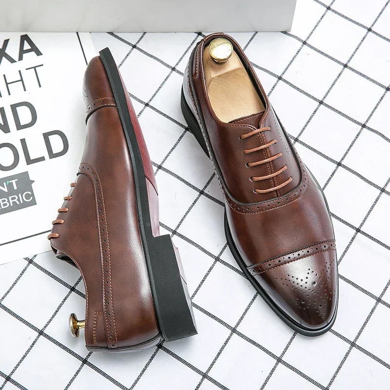 Men's Brogue Lace-Up Shoes