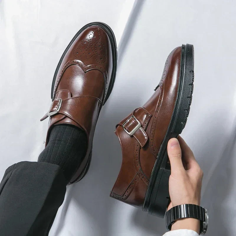 Men's Brogue Monk Strap Shoes