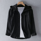 Men's Button-Up Hooded Shirt