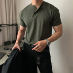Men's Buttoned Henley T-Shirt