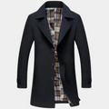 Men's Buttoned Trench Coat