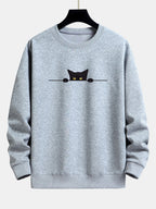 Men's Cat Print Sweatshirt