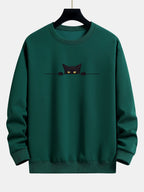 Men's Cat Print Sweatshirt