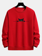 Men's Cat Print Sweatshirt