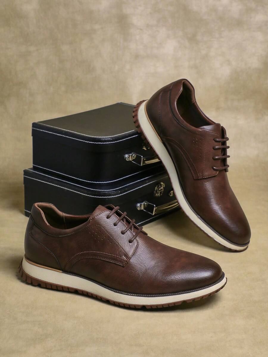 Men's Contrast Sole Derby Shoes
