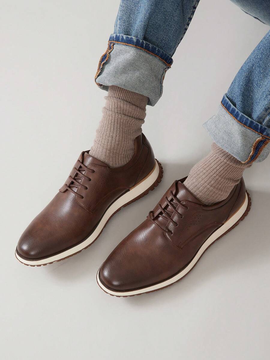 Men's Contrast Sole Derby Shoes