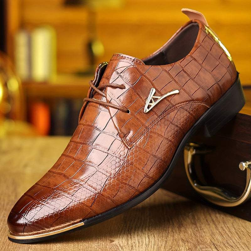 Men's Embossed Derby Shoes