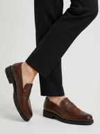 Men's Grooved Sole Penny Loafers